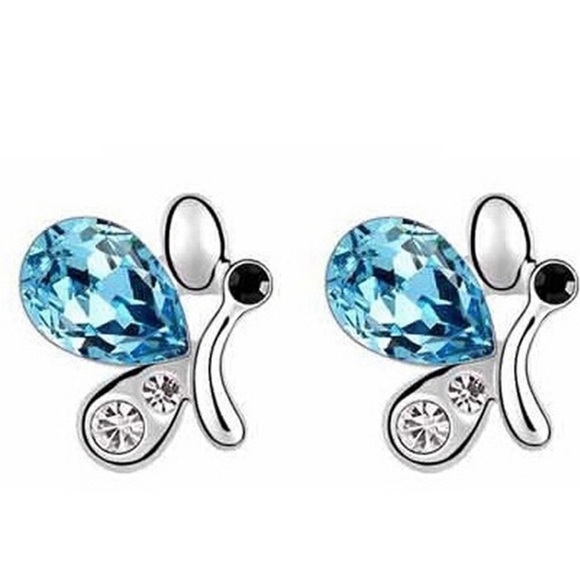 Cute as a bug! Turquoise Silver Earrings - Picture 1 of 6